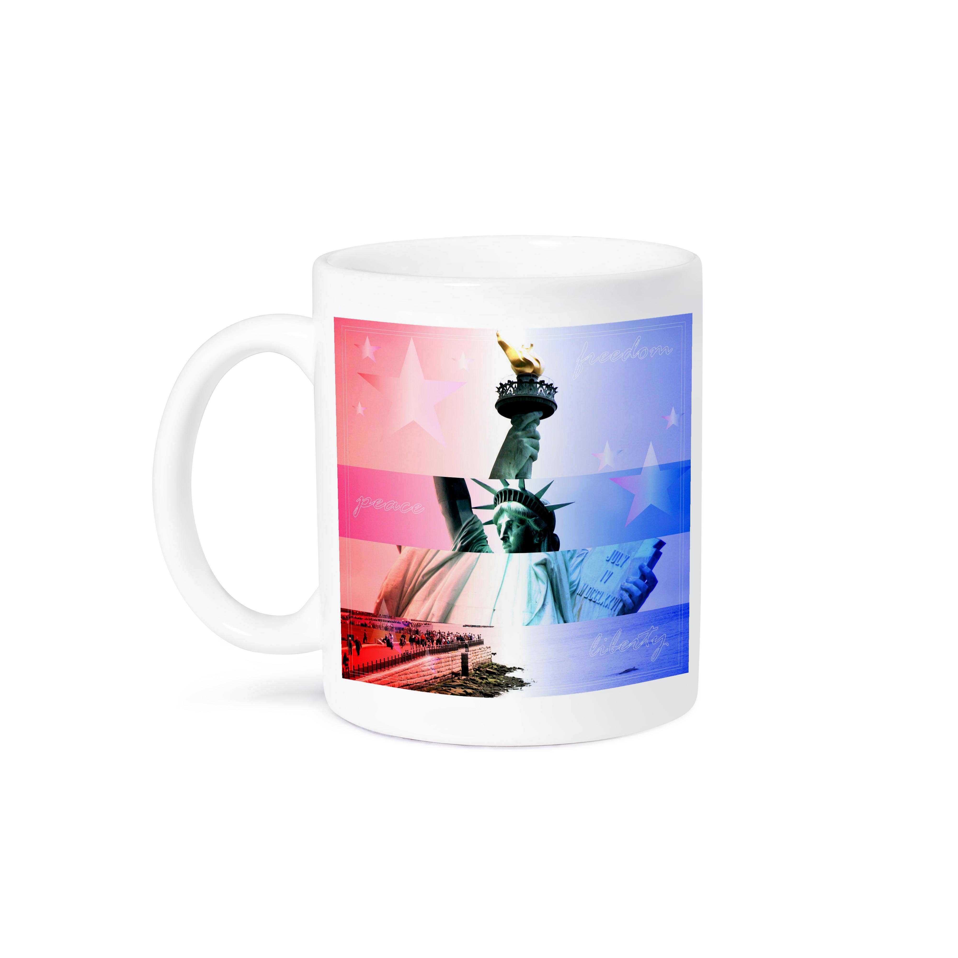 3dRose - Wholesale Coffee Mug - 3dRose, The Statue of Liberty with red, white and blue, Mug8