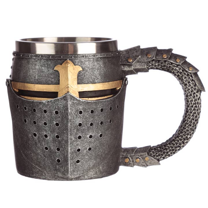 Decorative Medieval Helmet and Chain Mail Tankard for wholesale by Puckator Ltd
