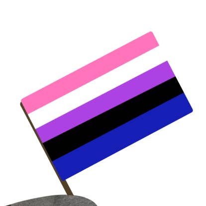 Autocollant drapeau Genderfluid pour la vente par Art By Kay Rae