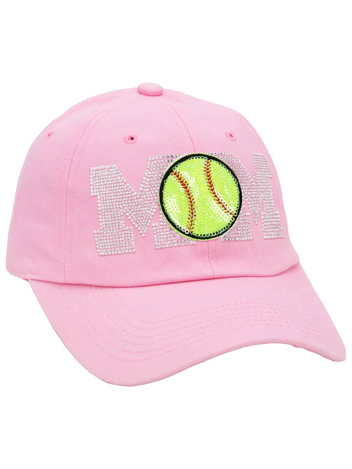 Softball Mom Bling Rhinestone Cotton Polo Cap for wholesale by Cap Zone