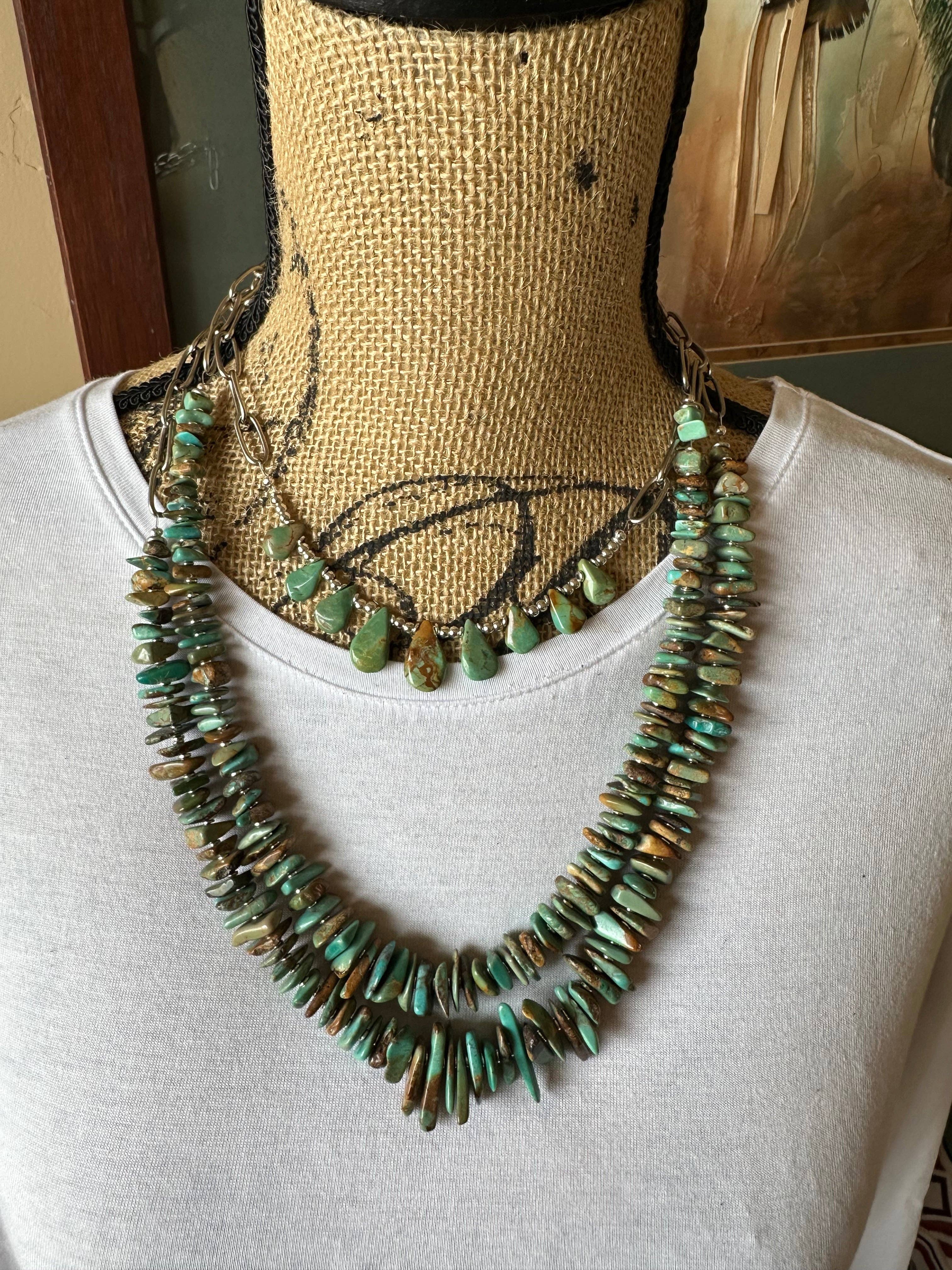 Fleurdesignz Western Jewelry - Wholesale Pendant/Charm Necklace - Natural Turquoise Chip Necklace, Layering Necklace, Stacked Necklace5