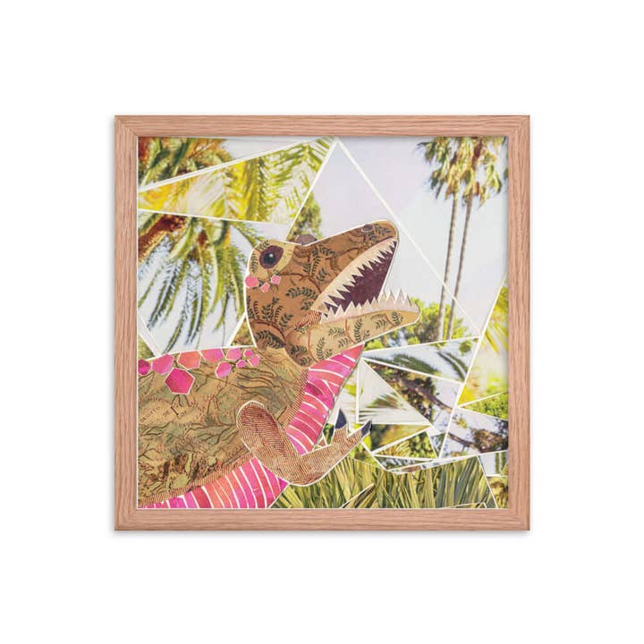 more the merrlier - Wholesale Art Print - T-rex Dinosaur Framed Collage Art Nursery Print4
