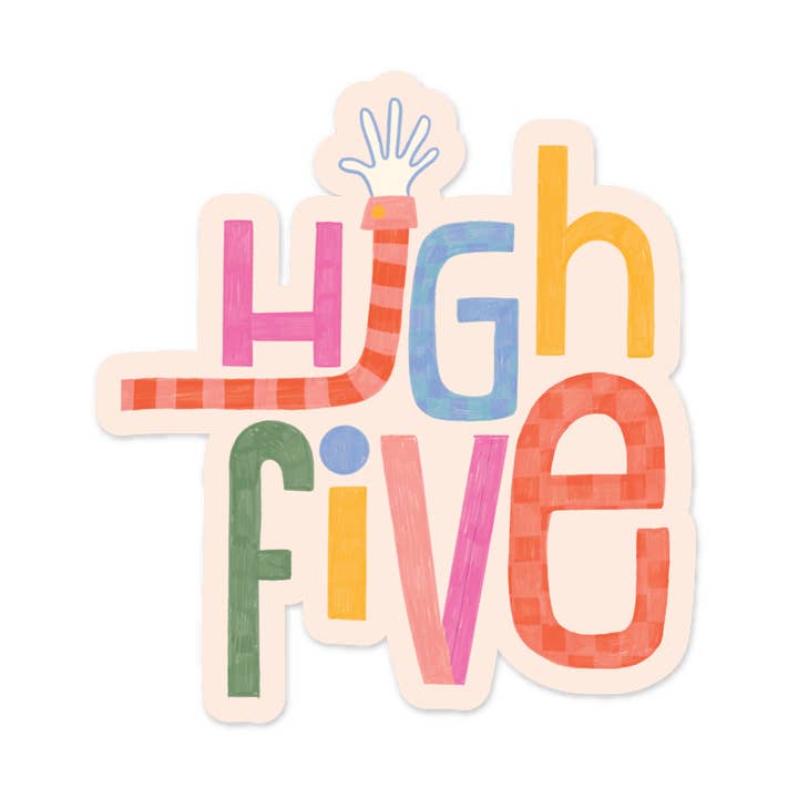 High Five Vinyl Sticker for wholesale by Little Sisters Studio