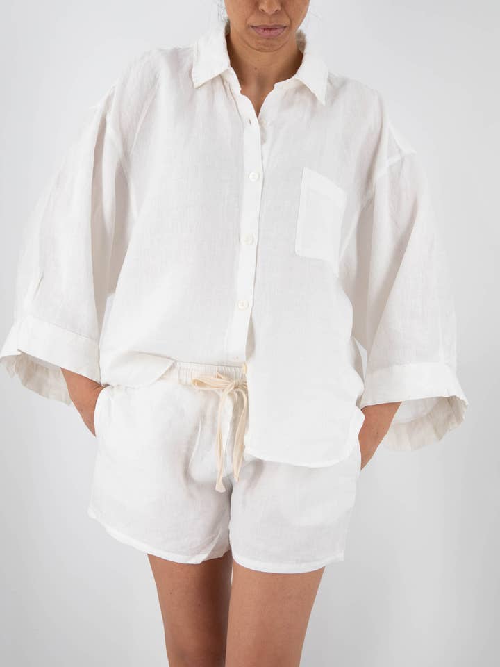 Sunday Morning – wholesale Sleepwear set – Women's – Carrie Linen Sleepwear Set2