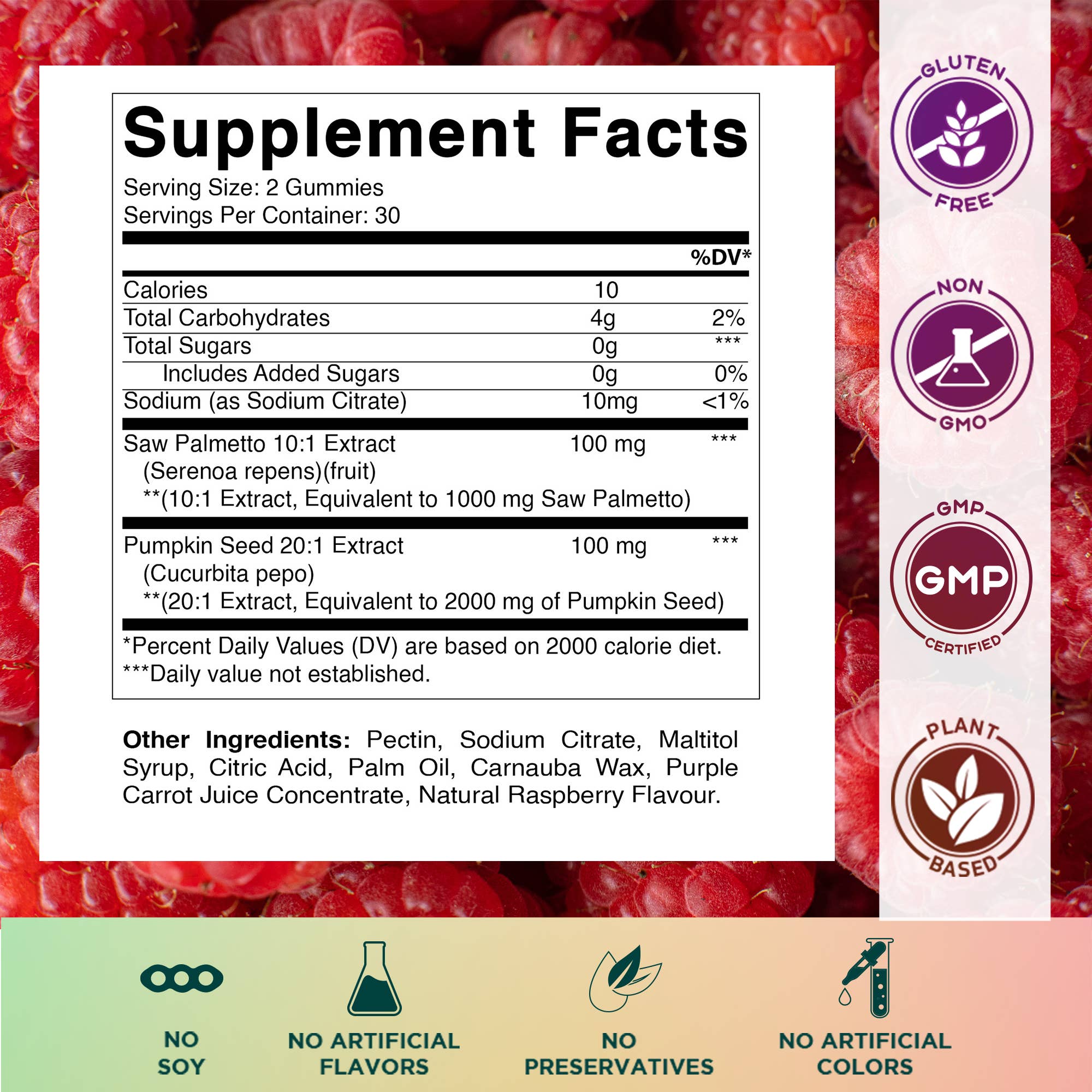 Vitamatic - Wholesale Oral Supplement/Vitamin - Vitamatic| Saw Palmetto with Pumpkin Seed  |Raspberry Flavor1