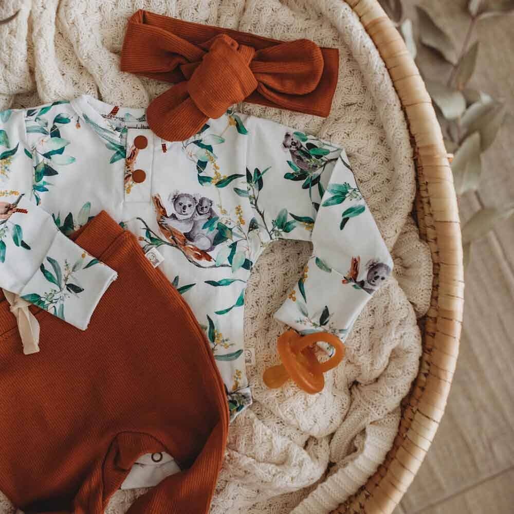 Snuggle Hunny - Wholesale Bodysuit (Non-Footed) - Baby - Eucalypt Long Sleeve Organic Bodysuit6