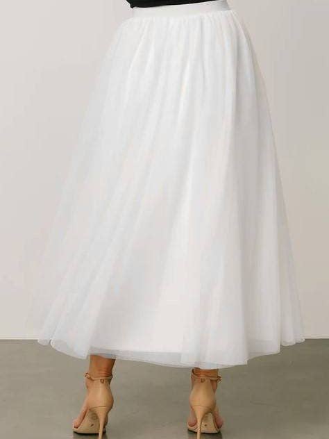 Rosa Clothing - Wholesale Skirt - Women's - 20 colors Ethereal Flowy Elastic Waist Pleated Tulle Skirt35