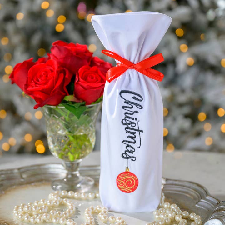 Sac à vin en velours de Noël - Neuf pour la vente par Arte Italica & Crown Linen Designs