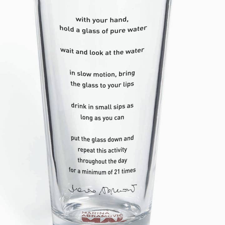 Drinking Water Glass x Marina Abramovic for wholesale by Third Drawer Down UK