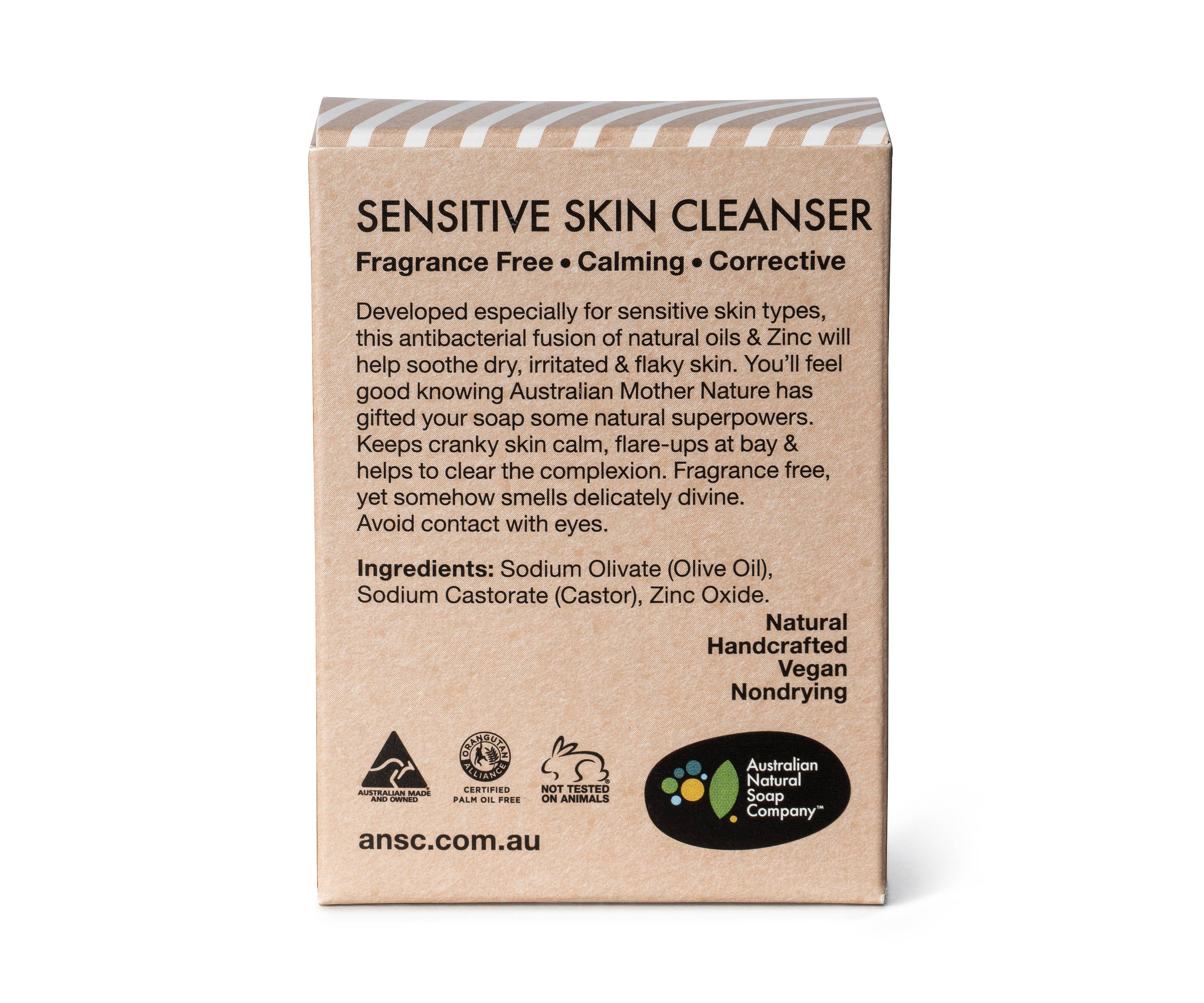 Australian Natural Soap Company - Wholesale Facial Cleanser - Sensitive Skin Facial Cleanser - Zinc (Calamine) 100g | Soap2