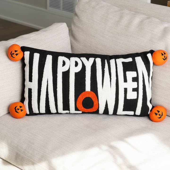 Happy Halloween 12x22 broderad ländryggskudde för wholesale av Howard's