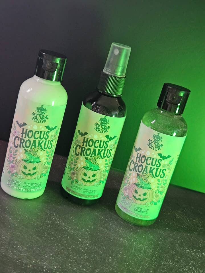 Limited Edition Trio – Hocus Croakus Body Wash, Body Lotion & Body Spray for wholesale by Nocturne Hollow