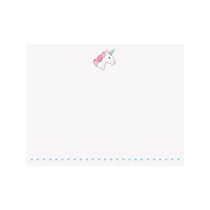 Unicorn Flat Note Card for wholesale by Brake Ink Stationery