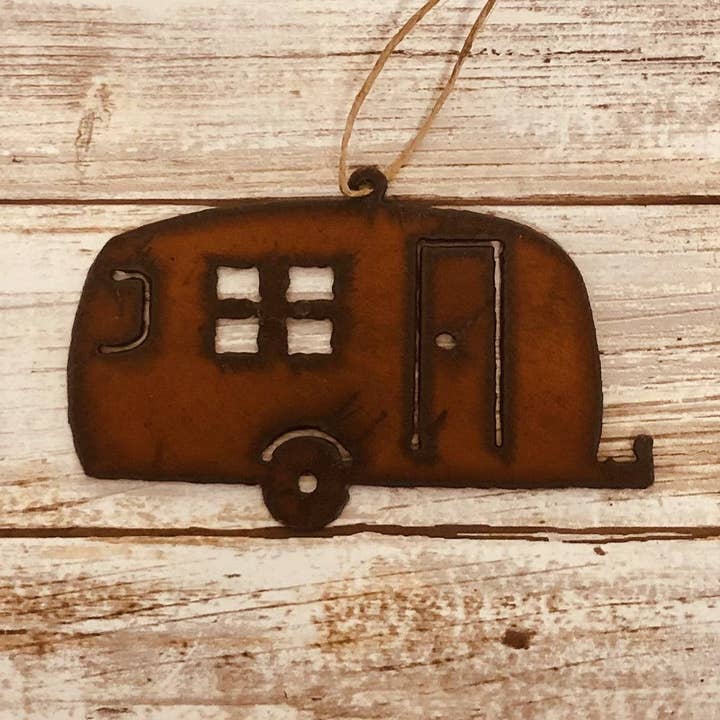 Universal Ironworks USA - Wholesale Ornament - Camper Trailer Camping  Koa RV Rustic  Ornament0