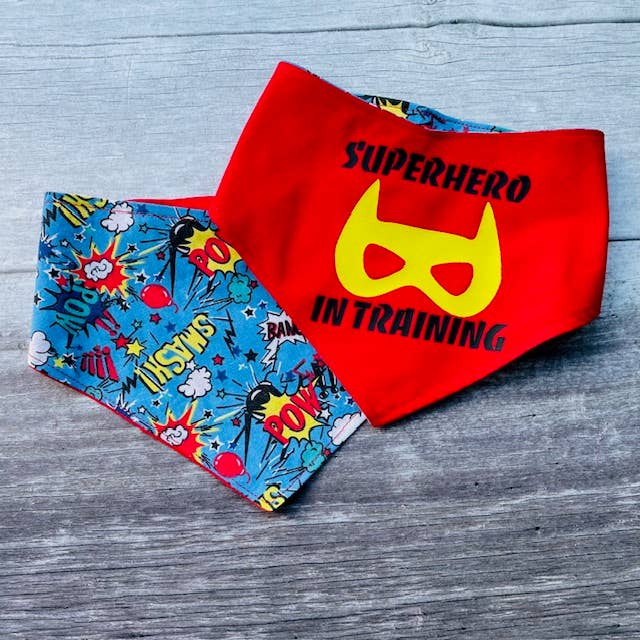Bandana | Superhero in Training / Pow! for wholesale by Baxter's Boutique