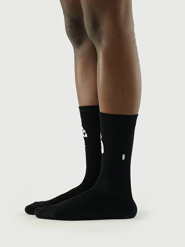 Semibold – Engroshandel Strømper - Unisex – Mand og hund sokker | Black Partner Athleisure Crew Socks