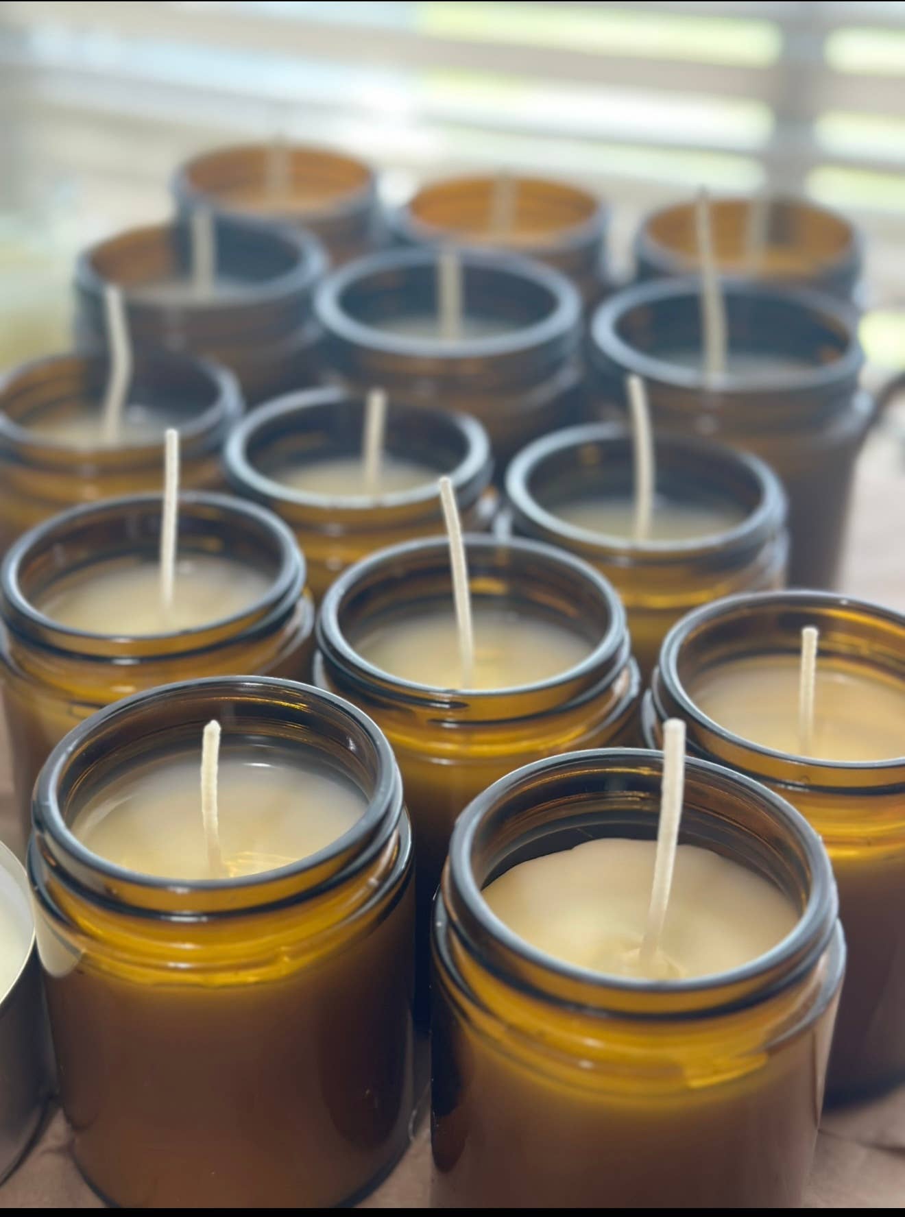 Suzy Spa Essentials - Wholesale Jar/Filled Candle - Lavender Soy Blend Candle - 8 oz Amber Jar8