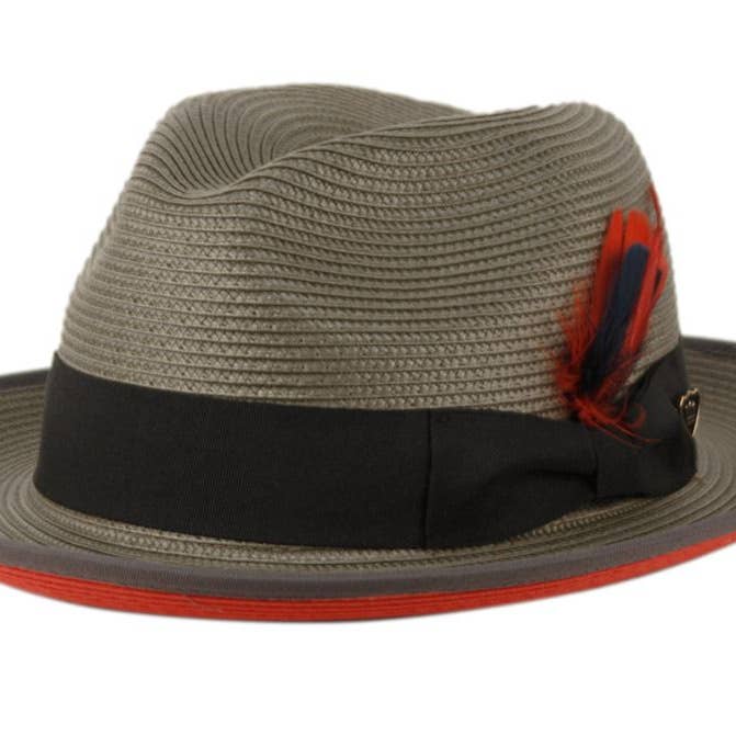 Cappelli Fedora bicolore Polybraid con fascia in gros grain  per la vendita all'ingrosso da parte di Epoch hats