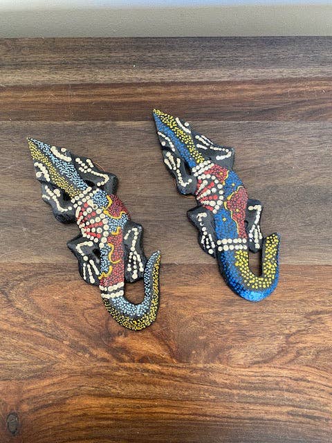 Gitzell FairTrade - Vente Décoration murale - Geckos peints assortis3