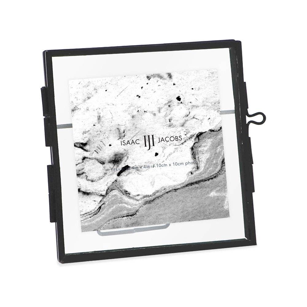 Black Isaac Jacobs Modern Style Metal Floating Desk Photo Frame for wholesale on Faire0