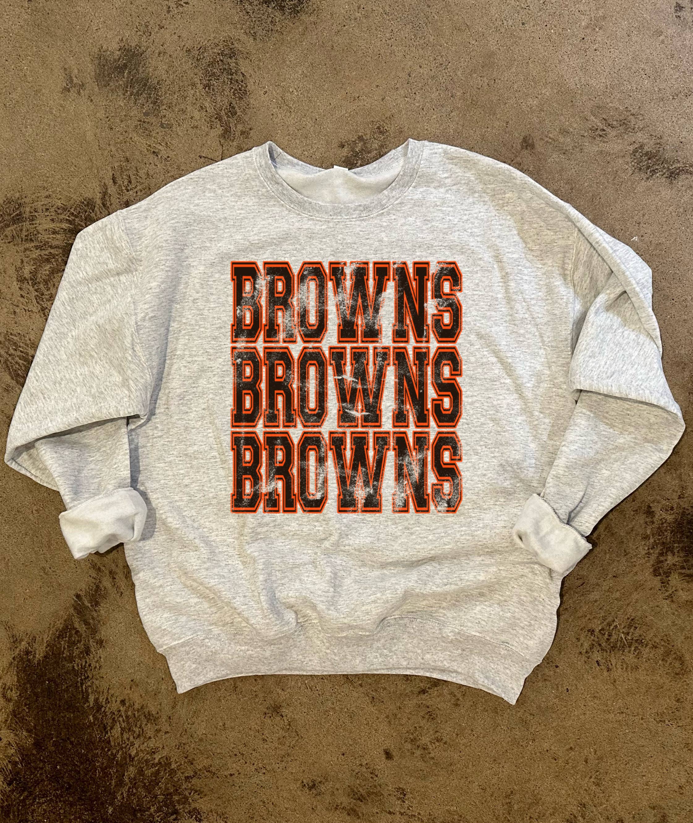 Jordanna Adams - Wholesale Graphic Sweatshirt - Women's - Browns Varsity Print Crewneck Sweatshirt