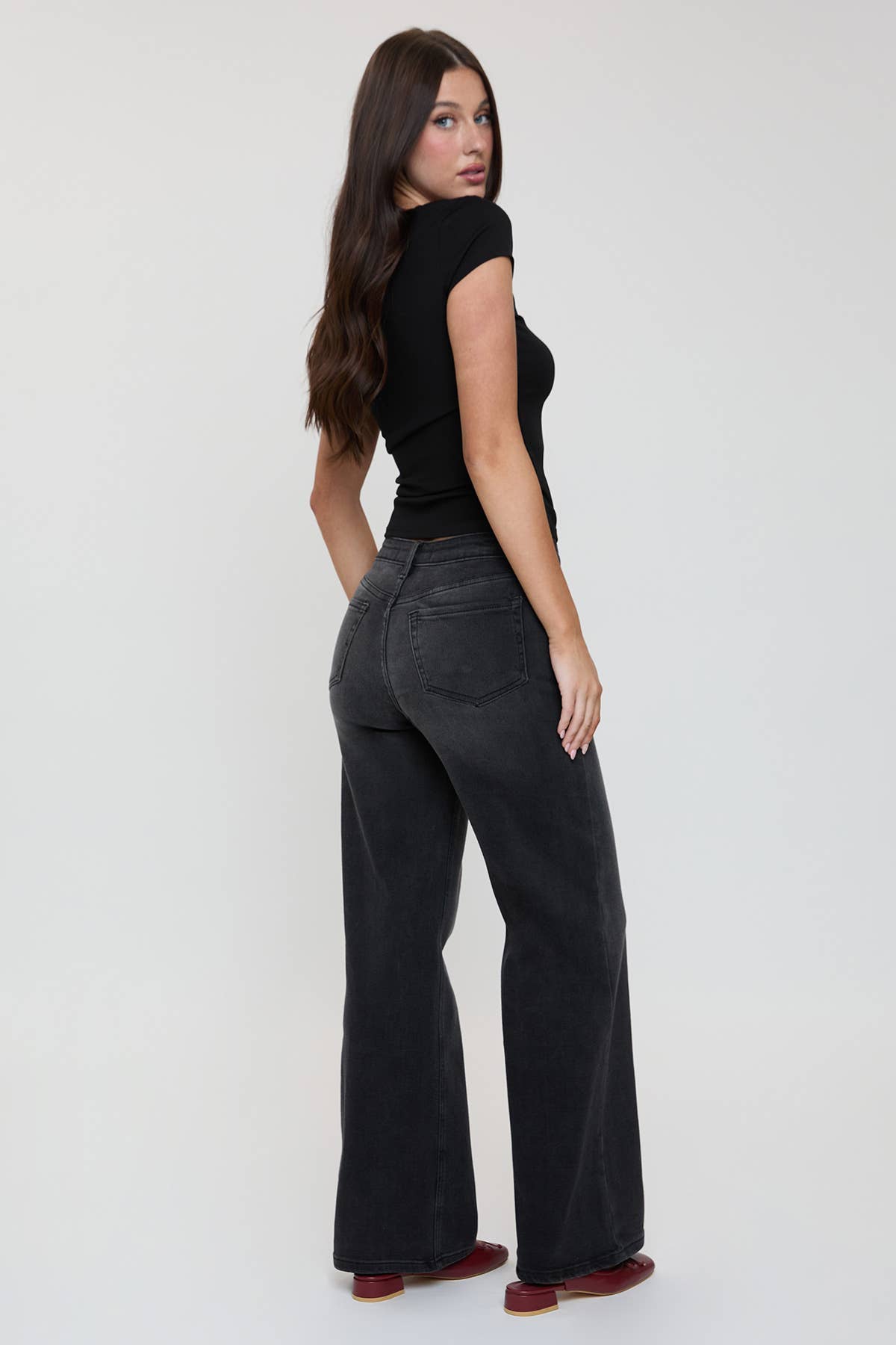YMI - Wholesale Jeans - Dames - Luxe Bella Wijde Pijpen Jeans-P4416019
