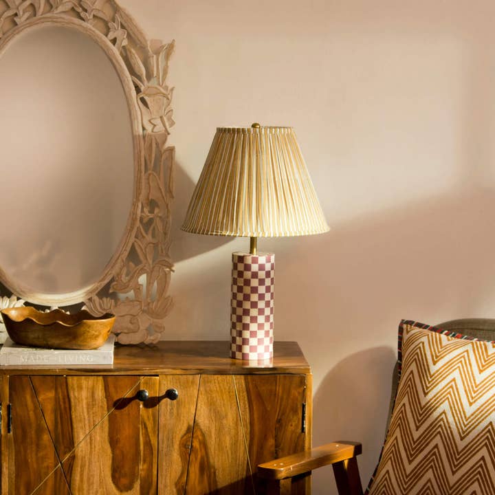 Mela Artisans - Wholesale Lamp Shade - Candy Stripe Gathered Lampshade