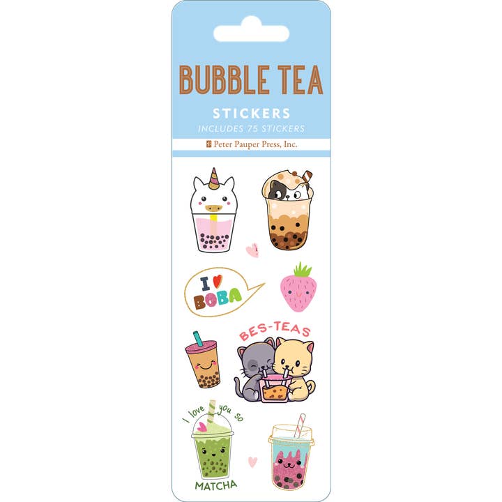 Peter Pauper Press - Wholesale Sticker - Bubble Tea Sticker Set