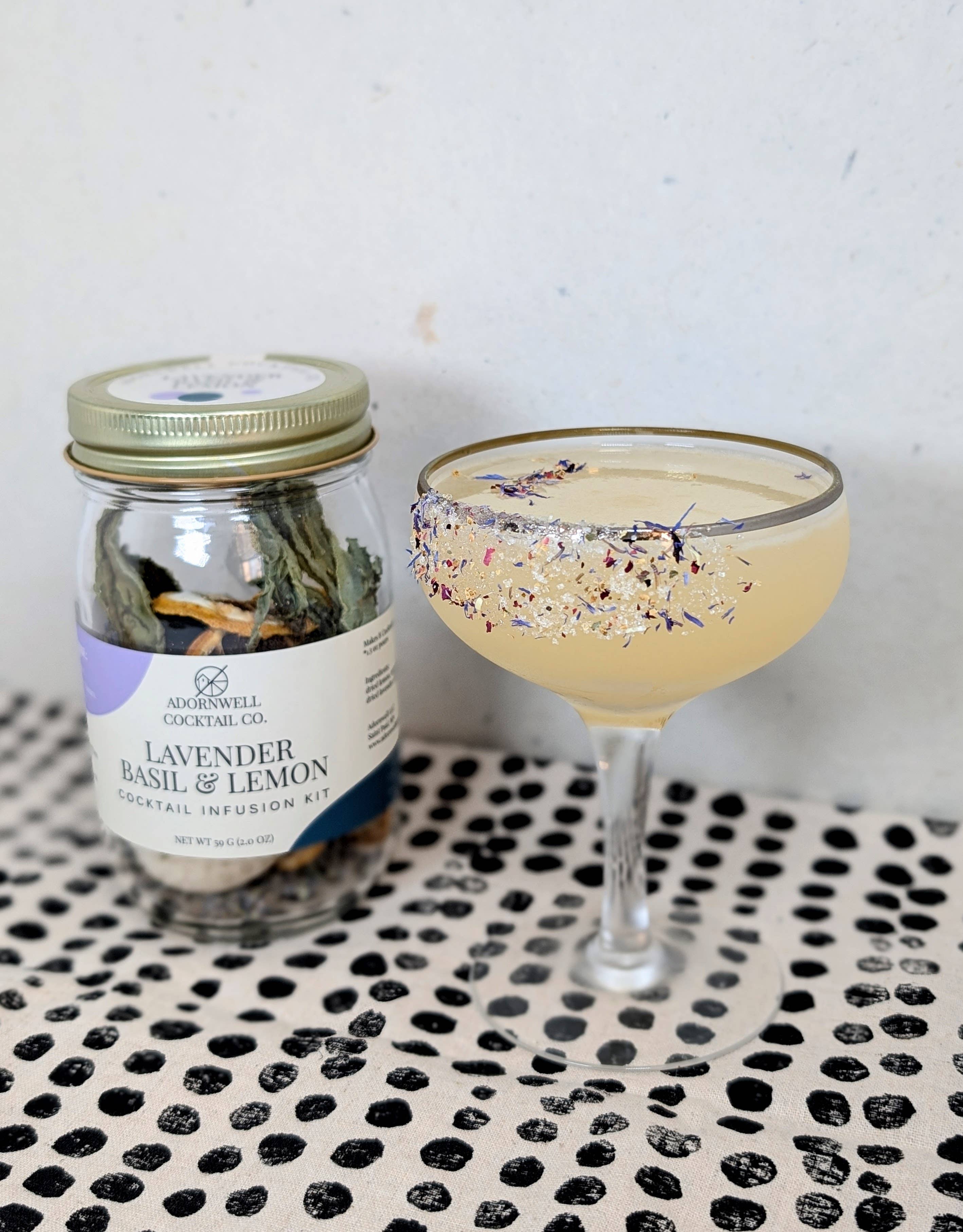 Adornwell Cocktail Co. - Venta al por mayor Kit para preparar bebidas - Kit de infusión de cóctel de lavanda, albahaca y limón2