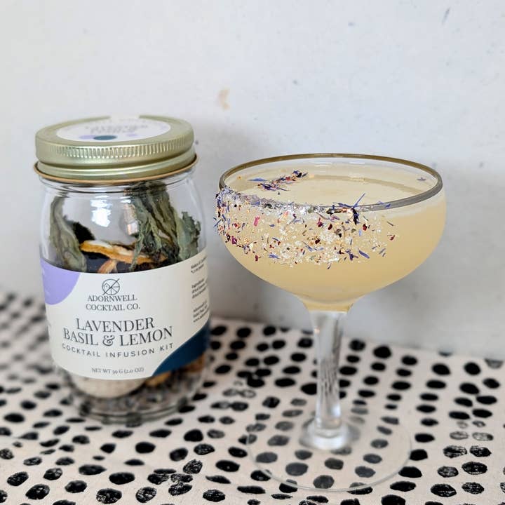 Adornwell Cocktail Co. – Großhandel DIY-Getränkekit – Cocktail-Infusionsset mit Lavendel, Basilikum und Zitrone2