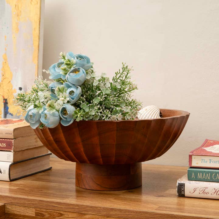 LuxeDesigns Co LLC - Wholesale Bowl - Acacia Wood Footed Bowl– Handcrafted Decorative Fruit Bowl9