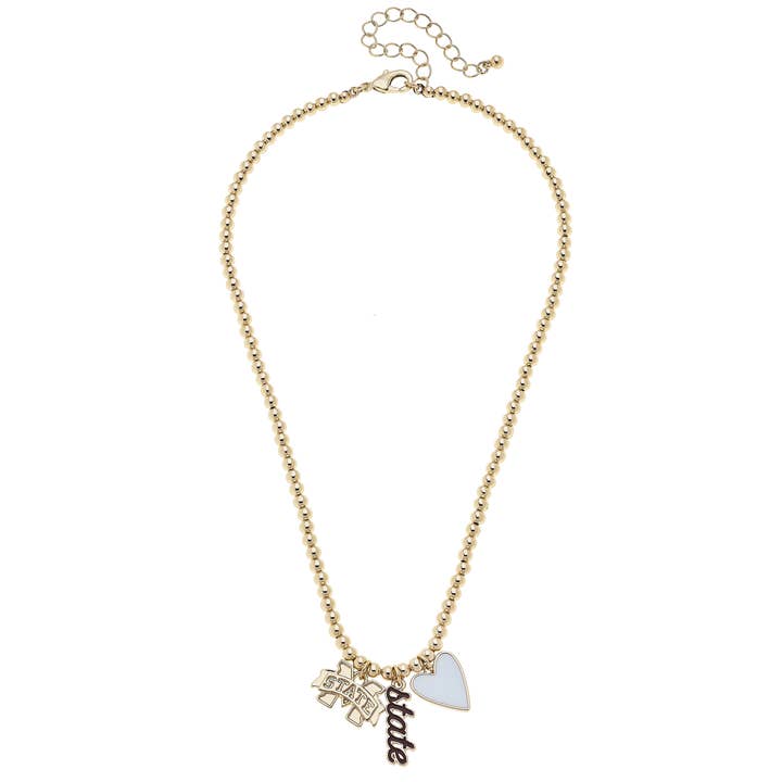 Mississippi State Bulldogs Ball Bead Charm Necklace for wholesale by Canvas Style