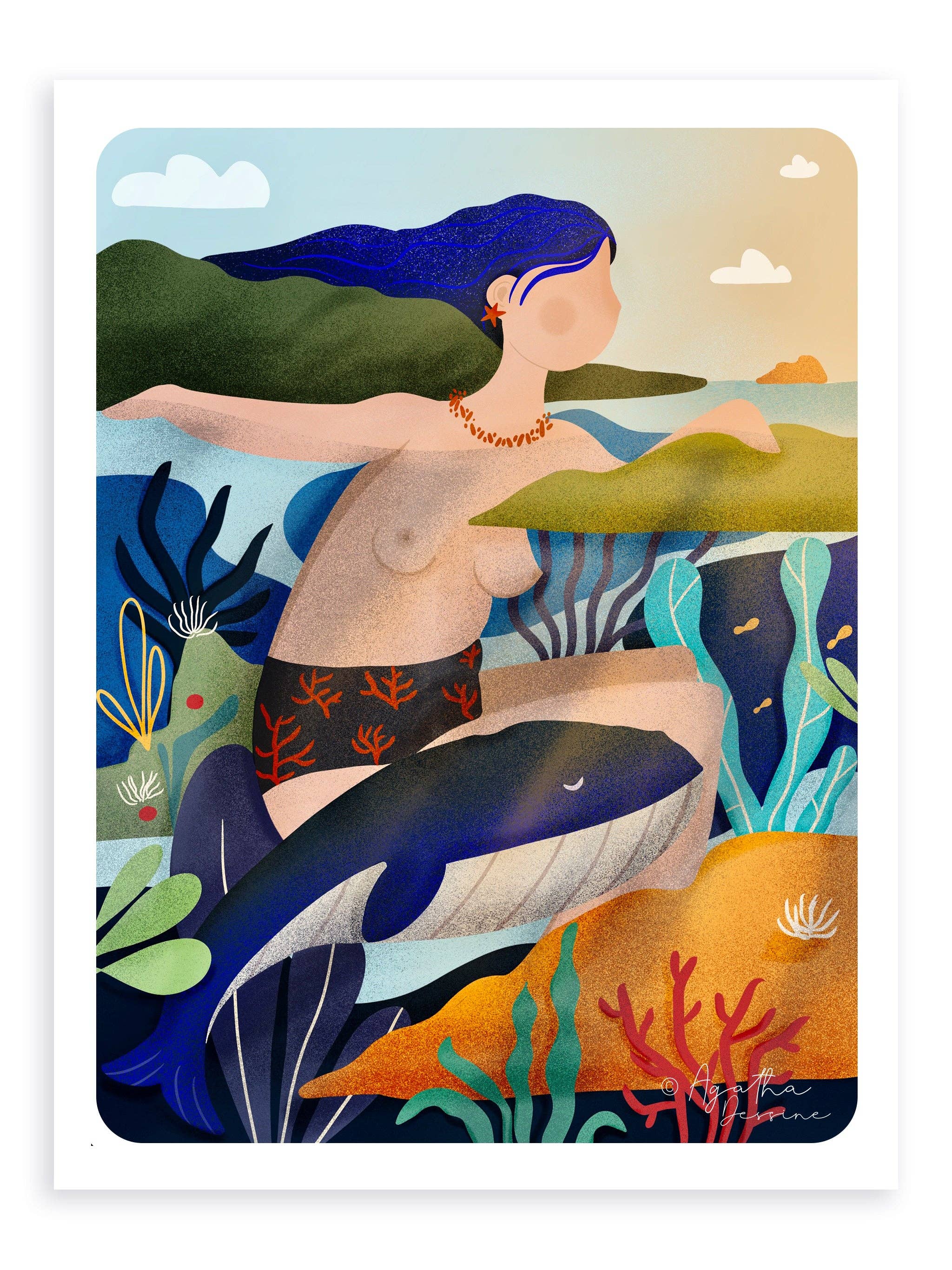 Agatha Dessine – wholesale Konsttryck – Illustration ”som Tethys”2