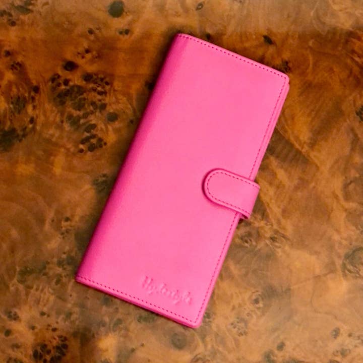 Portafoglio da donna rosa - Portafoglio in pelle con 12 linguette #LW04 Pink per la vendita all'ingrosso da parte di Hydestyle London