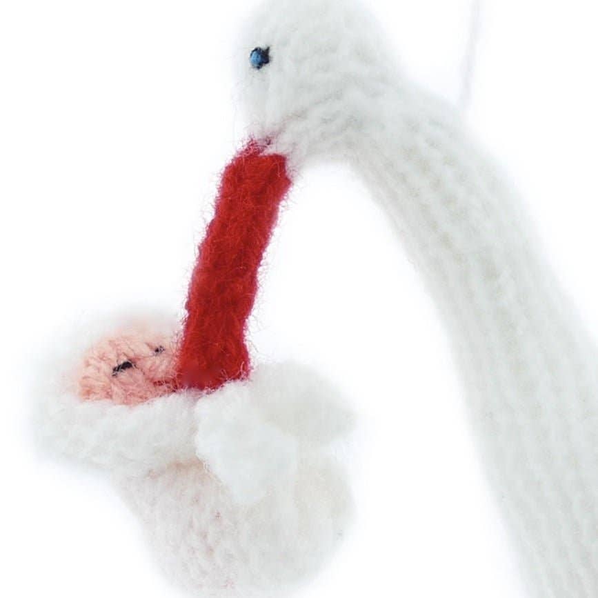 Titicaca - Wholesale Ornament - Stork-with-baby, pendant1