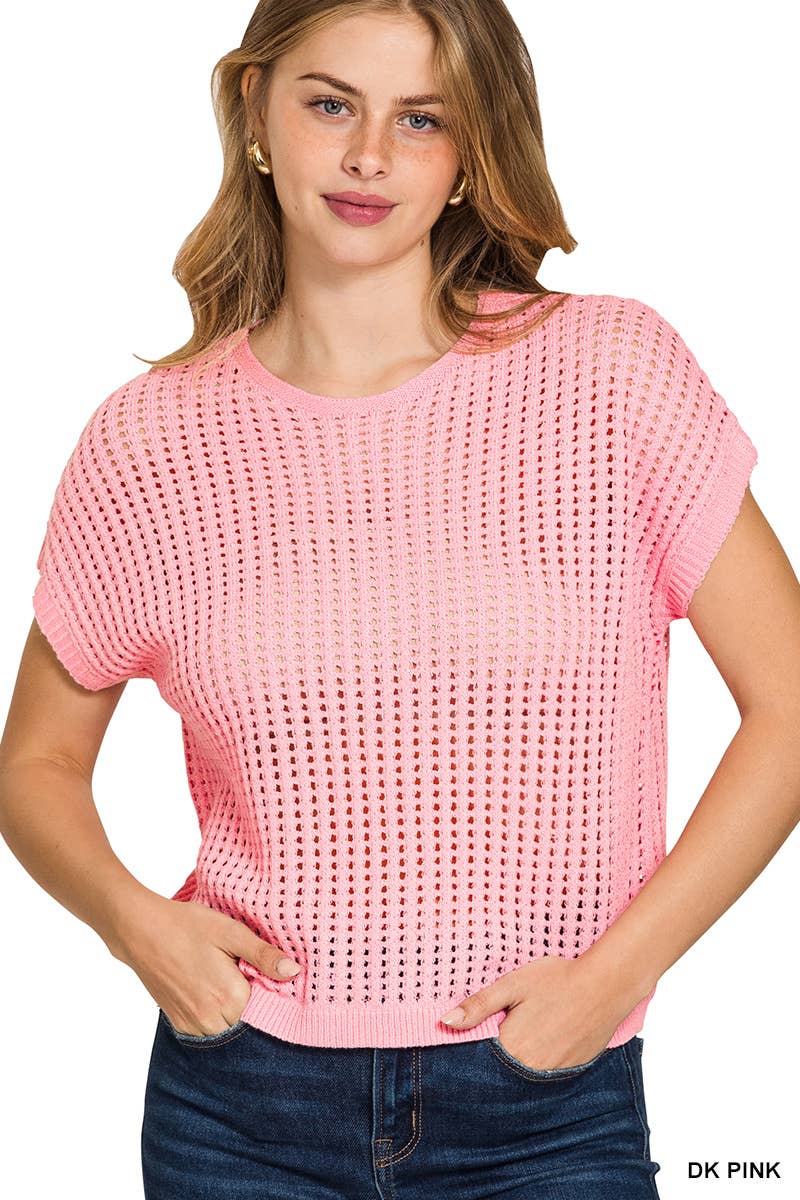 Vanilla Monkey – Engroshandel Pullover - Dame – Viskose hæklet strik gennemsigtig hul sweater4