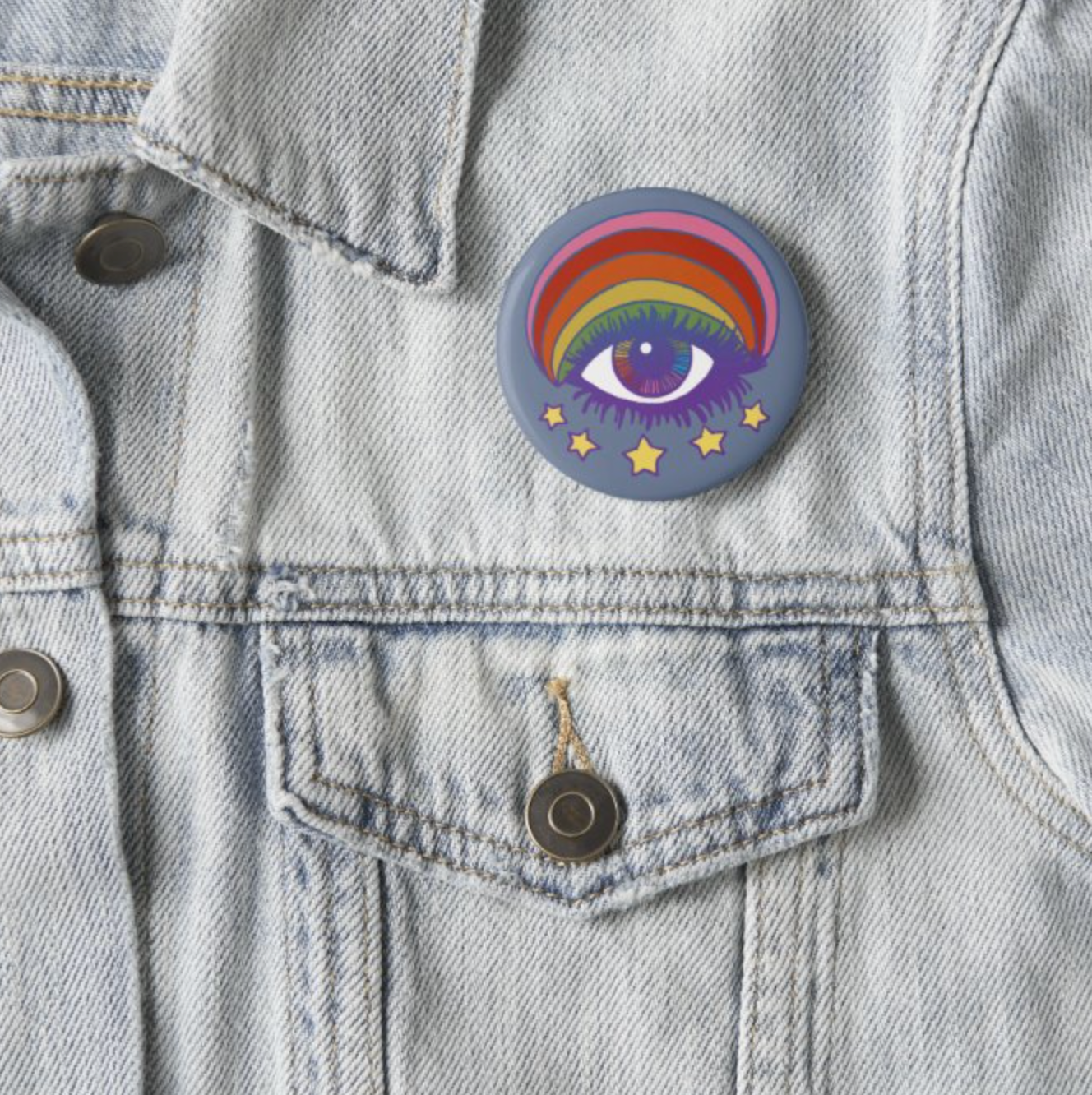 Astral Weekend - Wholesale Lapel Pin/Button - Psychedelic Eye Button1