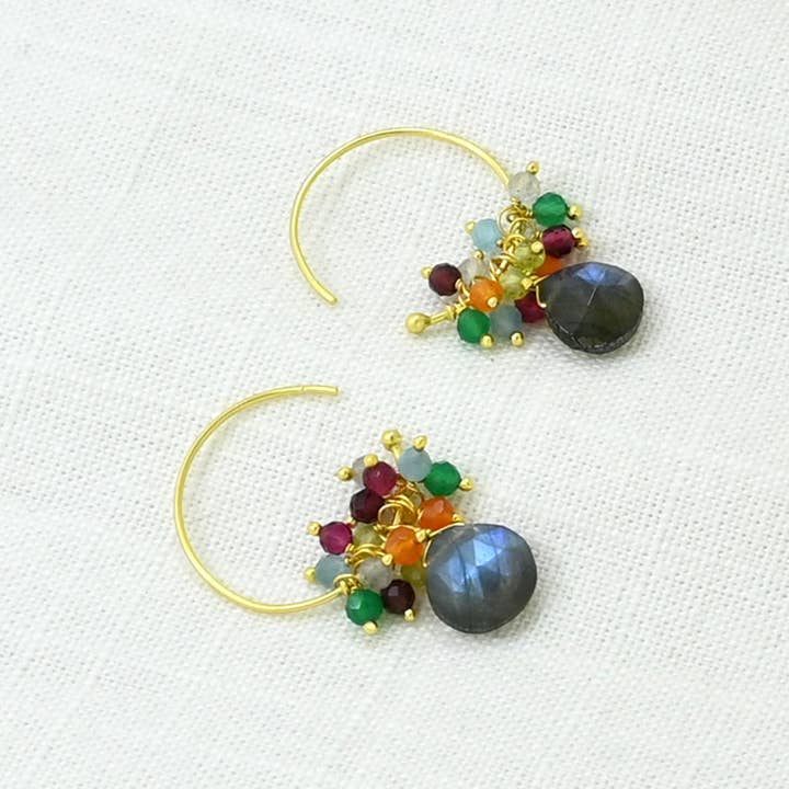 Schmuckoo Berlin - Wholesale Hoop Earrings - Colorful Beaded Hoop Earrings Gold2