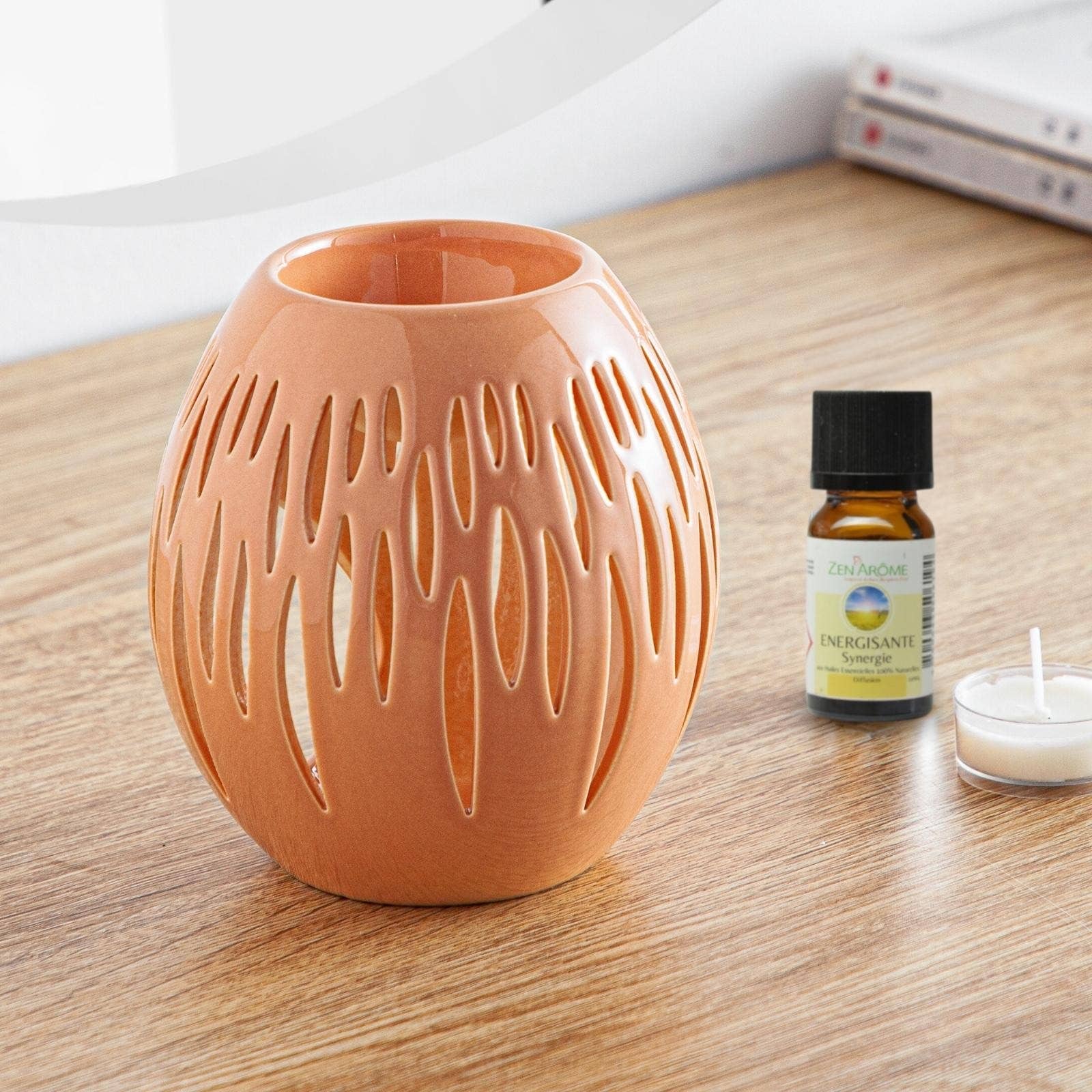 Zen'Arôme - Wholesale Oil Warmer - Ceramic Oval Wax Melter for Scented Wax Melts Terra9