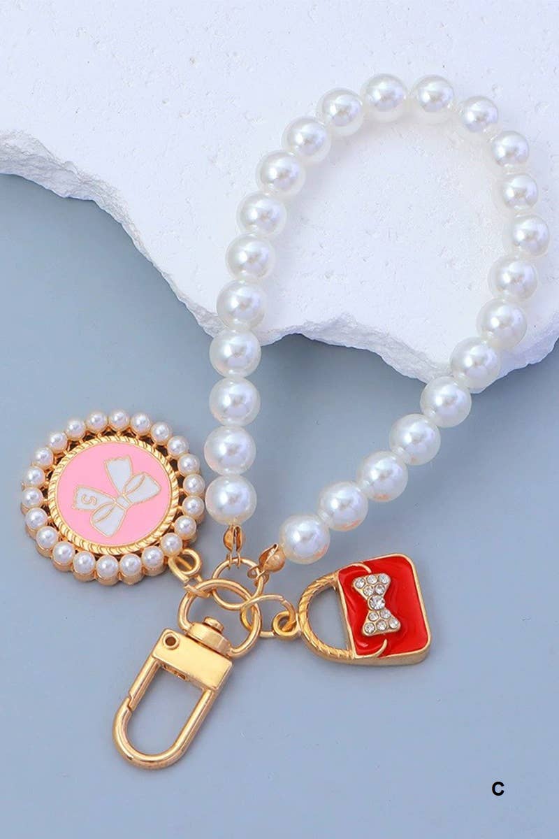 42POPS - Wholesale Keychain - Women's - .._ 0905 Elegant Pearl Phone Pendant Bag Charm Keychain SI-287531