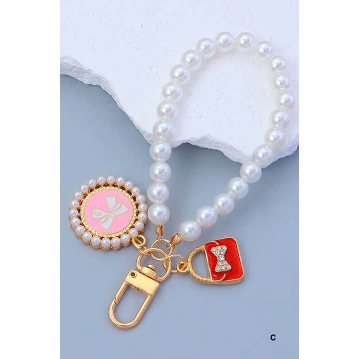 42POPS - Wholesale Keychain - Women's - .._ 0905 Elegant Pearl Phone Pendant Bag Charm Keychain SI-287531