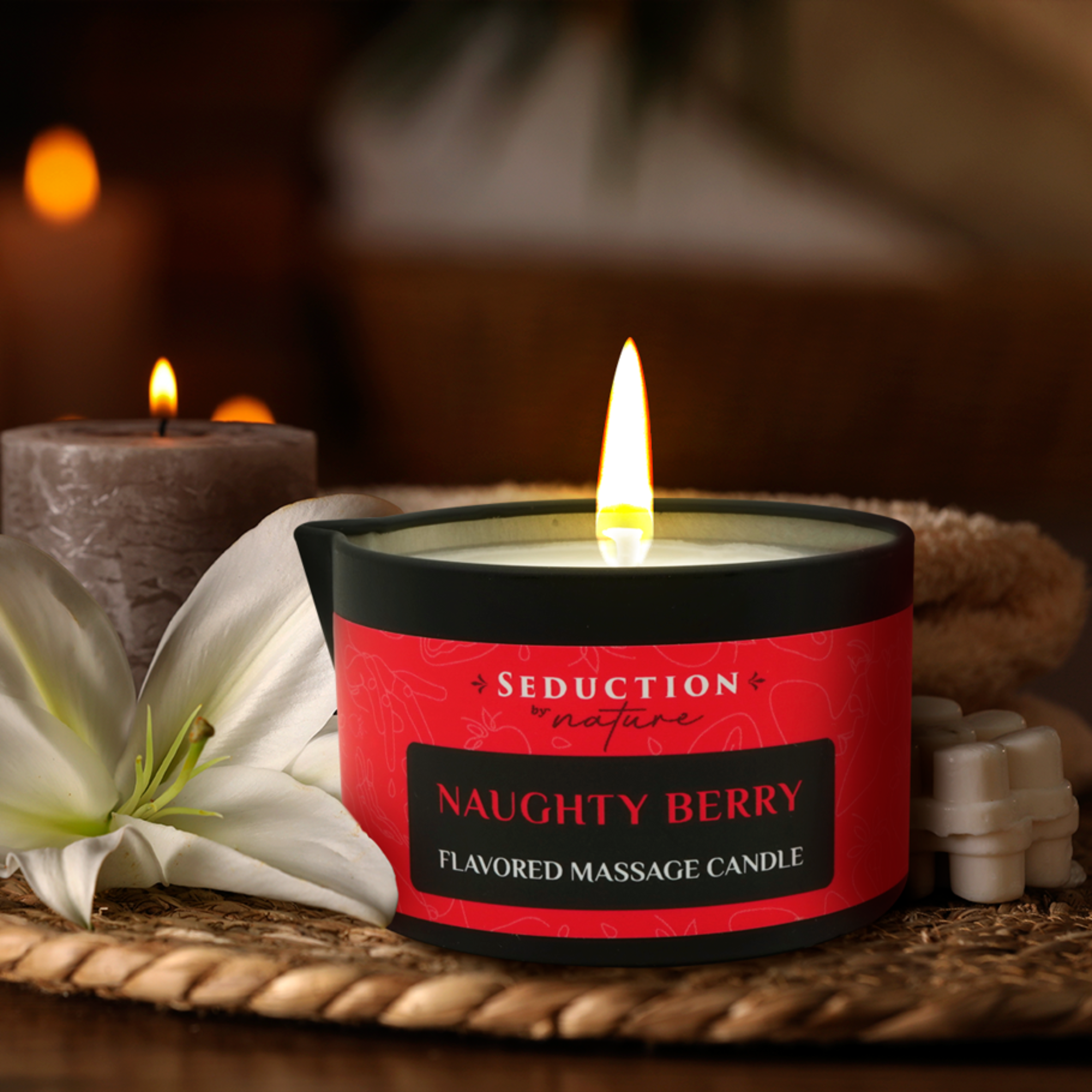 Seduction by Nature - Wholesale Sex Toy - Naughty Berry - Kissable Massage Candle3