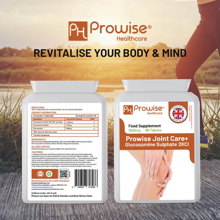 Prowise Healthcare - Wholesale Oral Supplement/Vitamin - Glucosamine Sulphate 2KCL 1500mg 60 Tablets I High Strength2