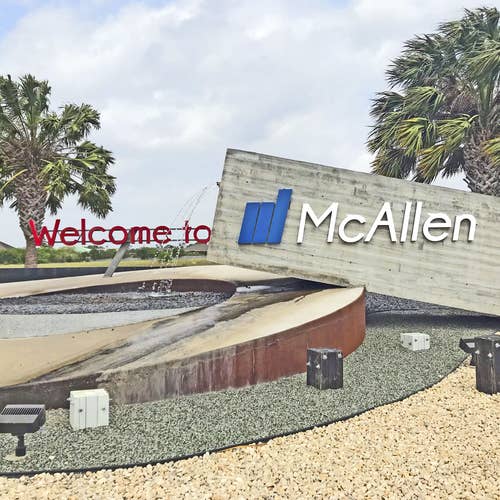 Welkom bij McAllen Sign Coaster voor wholesale door South Austin Gallery
