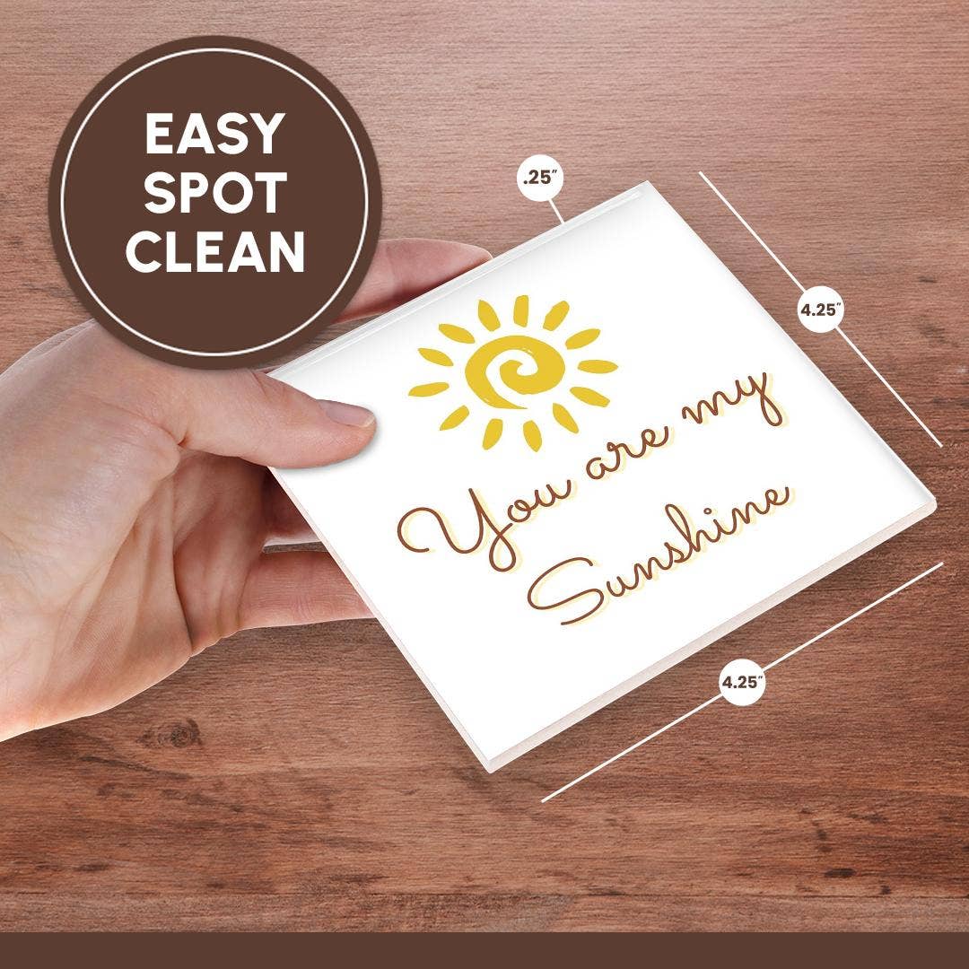 3dRose - Wholesale Coasters - 3dRose, Image of a Sun with Text of You are my sunshine, Coaster6