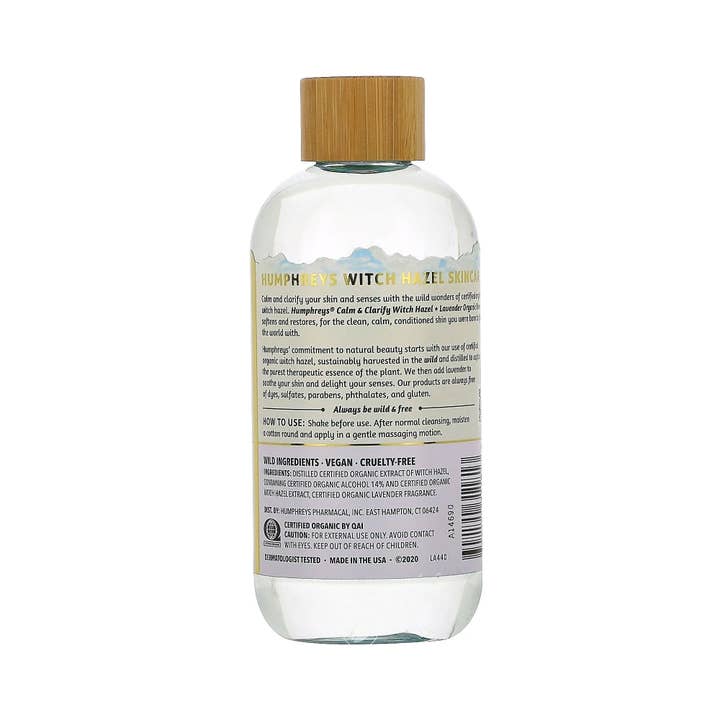 KT Supply - Wholesale Facial Toner - Humphreys Witch Hazel Organic Toner with Lavender 8 fl oz