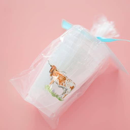 Taylor Paladino - Wholesale Disposable Cup - Texas Longhorn Frosted Cups | Set of 6
