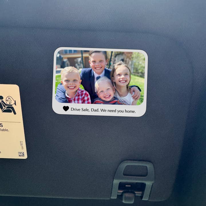 Custom Photo Car Visor Sticker for Gifts for Dad Personalized Father’s Day Gift for Him, Unique Gift for Dad from Son, Daughter, or Mother, Sentimental Keepsake for wholesale by Woodbe Co