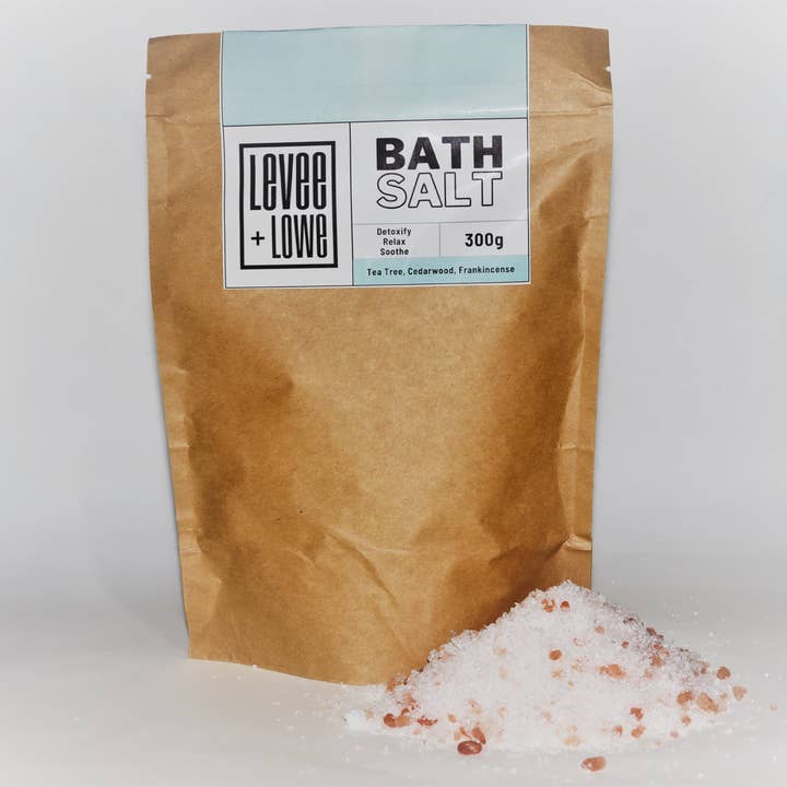 Bath Salt | Tea Tree, Cedarwood + Frankincense - 300g for wholesale by Levee and Lowe