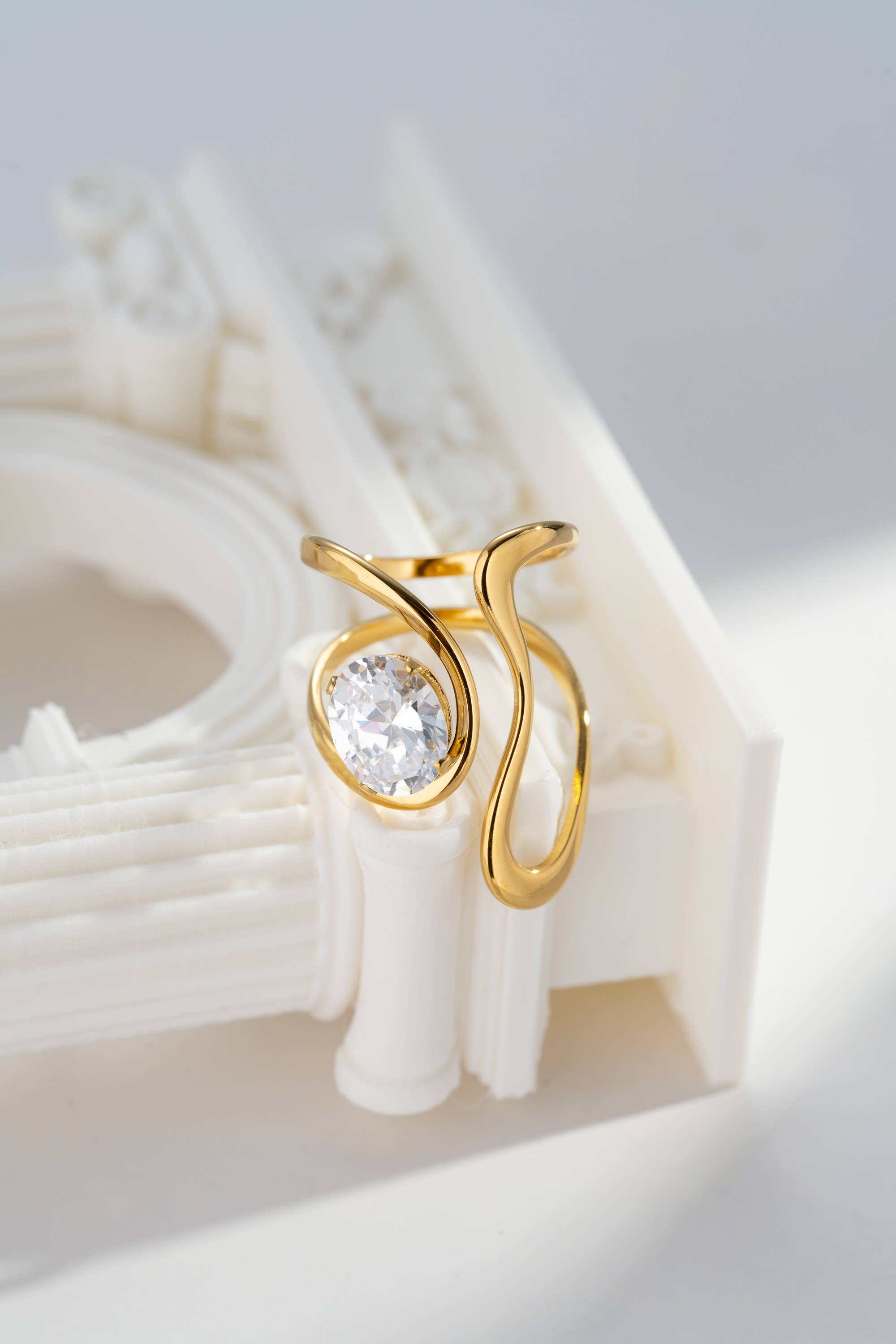 COSMOS - Wholesale Band/Stacked Ring - Wavy Ring in Stainless Steel – Geometric Design3